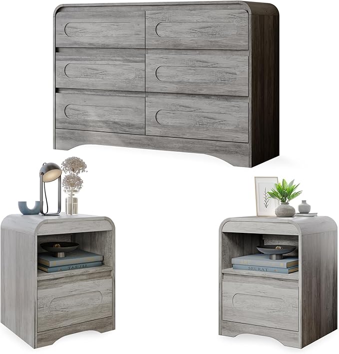 3 Piece Bedroom Set, Dresser and Nightstand Sets