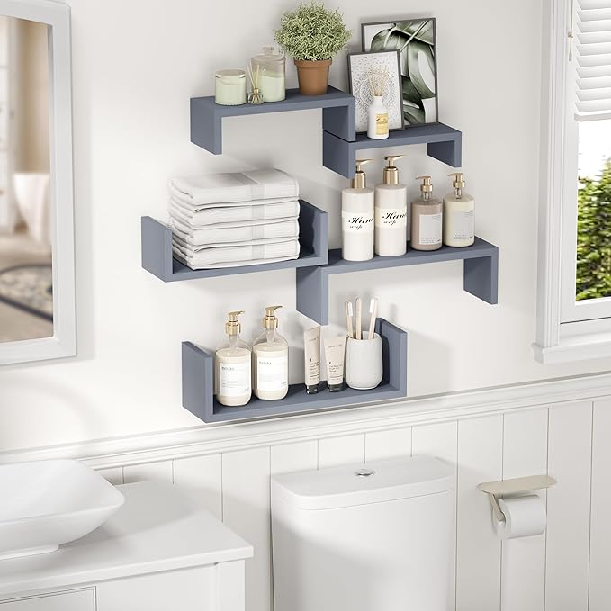 SRIWATANA Floating Shelves for Wall, Wall Shelves for Bathroom, Living Room
