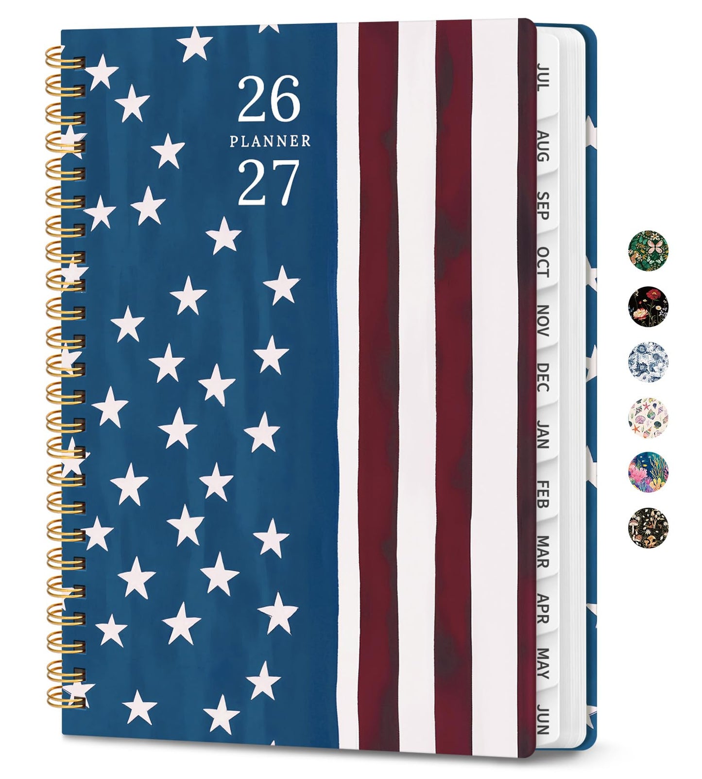Academic Planner 2026-2027, Monthly and Weekly Calendar Planner, July 2026 - June 2027, Pretty Hardcover Teacher Student Planning Agenda Book with Tabs, Fit for School Office Supplies, 6.3" x 8.5", Star Riders
