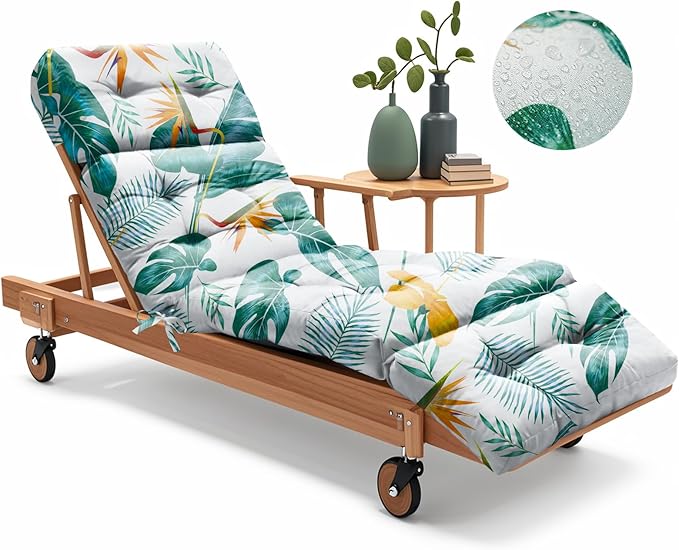 Outdoor Chaise Lounge Chair Cushion 75.1 x 22.8 x 4.7 Inches 100% Waterproof
