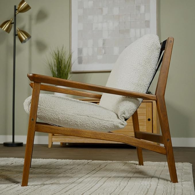 Grain Wood Furniture Solid Wood Mid Century Lounge Chair