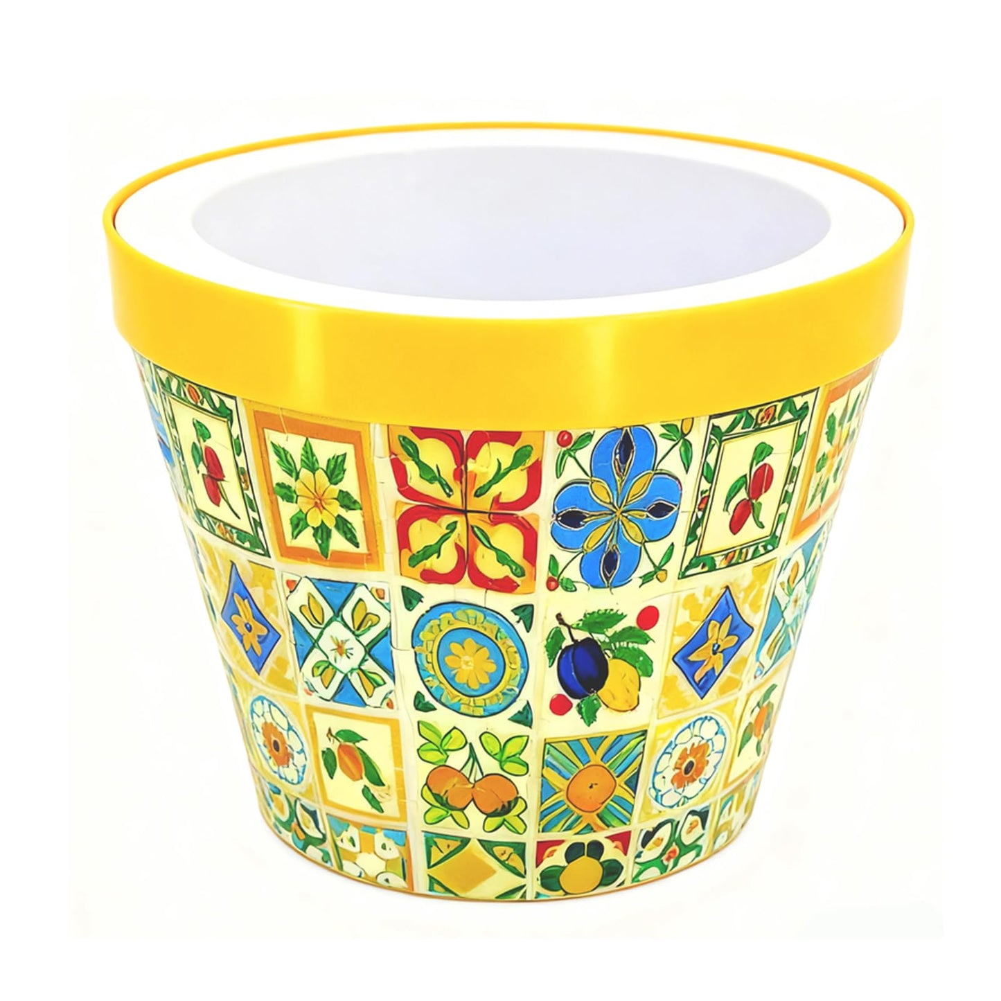GREENPARA 5-inch 3D Puzzle Garden Planter Cute Decorative Flower Pot Plant Container Mediterranean Mosaic Home Decor for Kids Indoor Cactus, Succulents with Blank Gift Card and Coaster