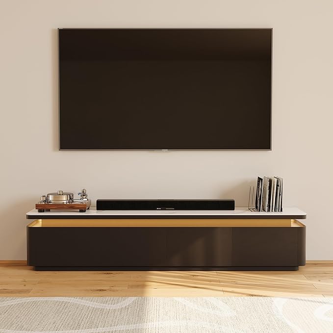 POVISON Fully Assembled 79" Mid-Century Modern TV Stand
