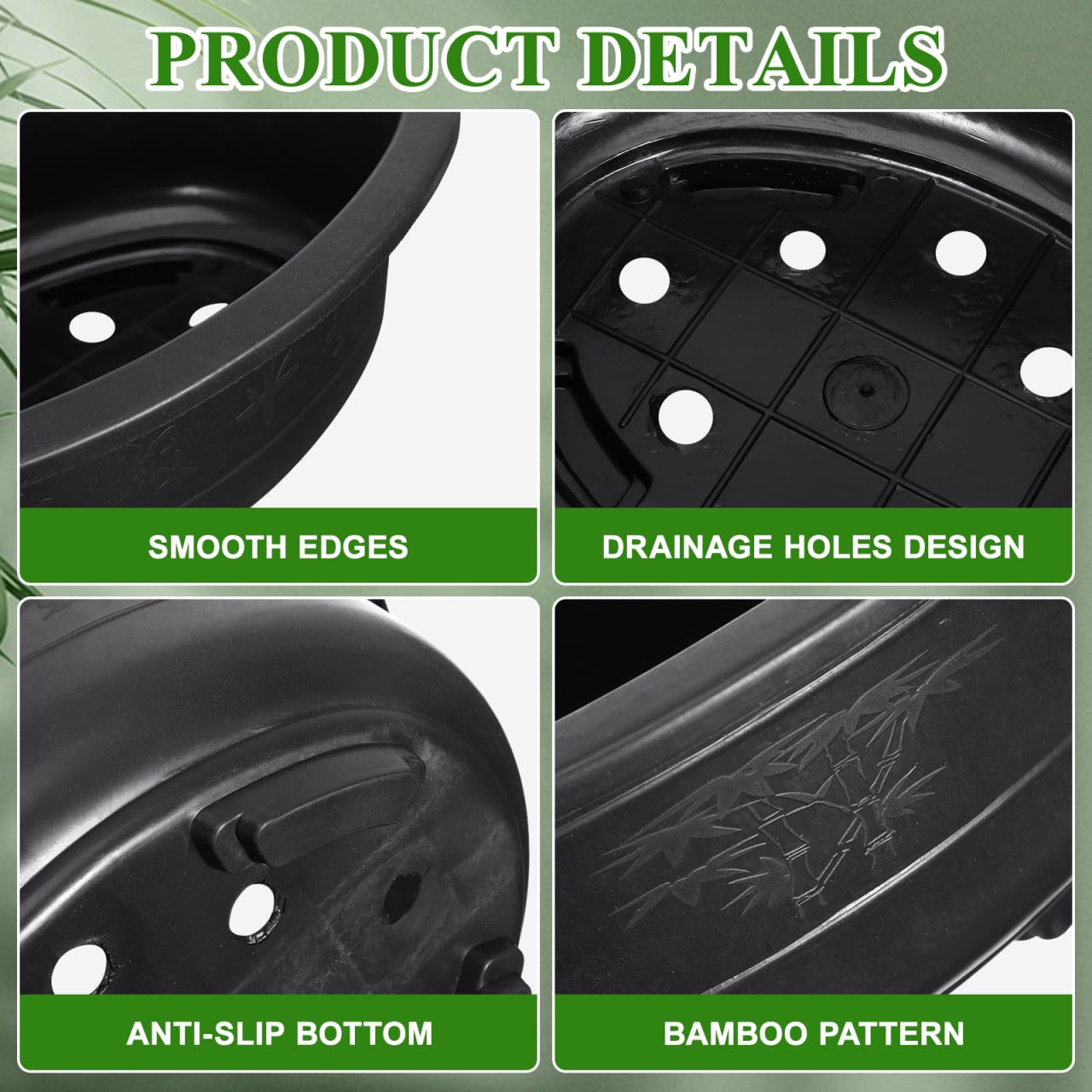 DOITOOL 2 Pcs Large Bonsai Pots 15 Inch Plastic Oval Training Planter with Drainage Holes Deep Tree Bowl for Succulent Nursery