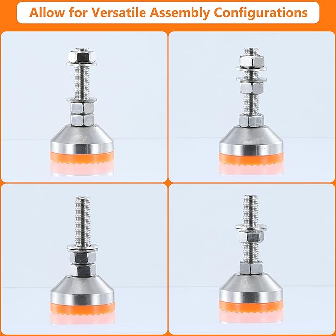 Heavy Duty 2000 lb Capacity Stainless Steel Adjustable Leveling Feet