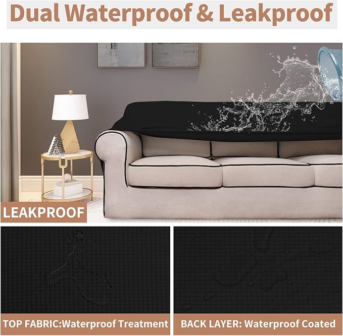 Easy-Going 100% Waterproof Couch Cover, Dual Waterproof Sofa Cover, Stretch