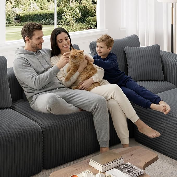 Novilla 106" Modular Sectional Sofa, Modern Cloud Sectional Couch