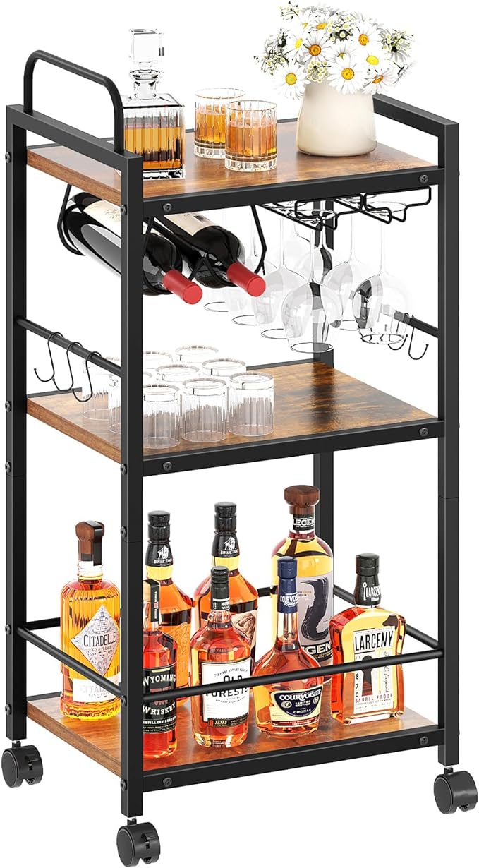 Bar Cart for The Home, 3 Tier Kitchen Carts