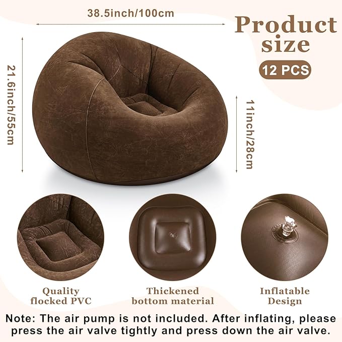 Realspring Inflatable Bean Bag Chairs Outdoor Blow up Camping Chairs Inflatable