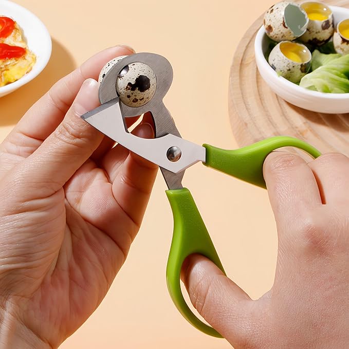 LIUSM Green Quail Egg Cutter Scissors Kitchen Shears Tool-2 Pcs