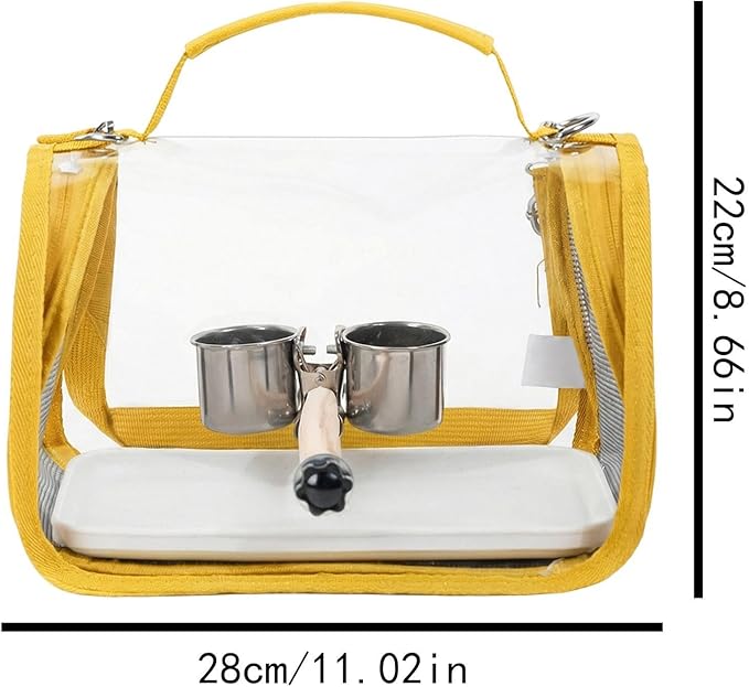 Breathable Bird Backpack, Transparent Travel Carrier, with Perch Stand, 35cm Ventilated Pet Bag with Clear Window Design, Bird Transport with Portable Style, Pet Carrier for Outdoor Travel Camping