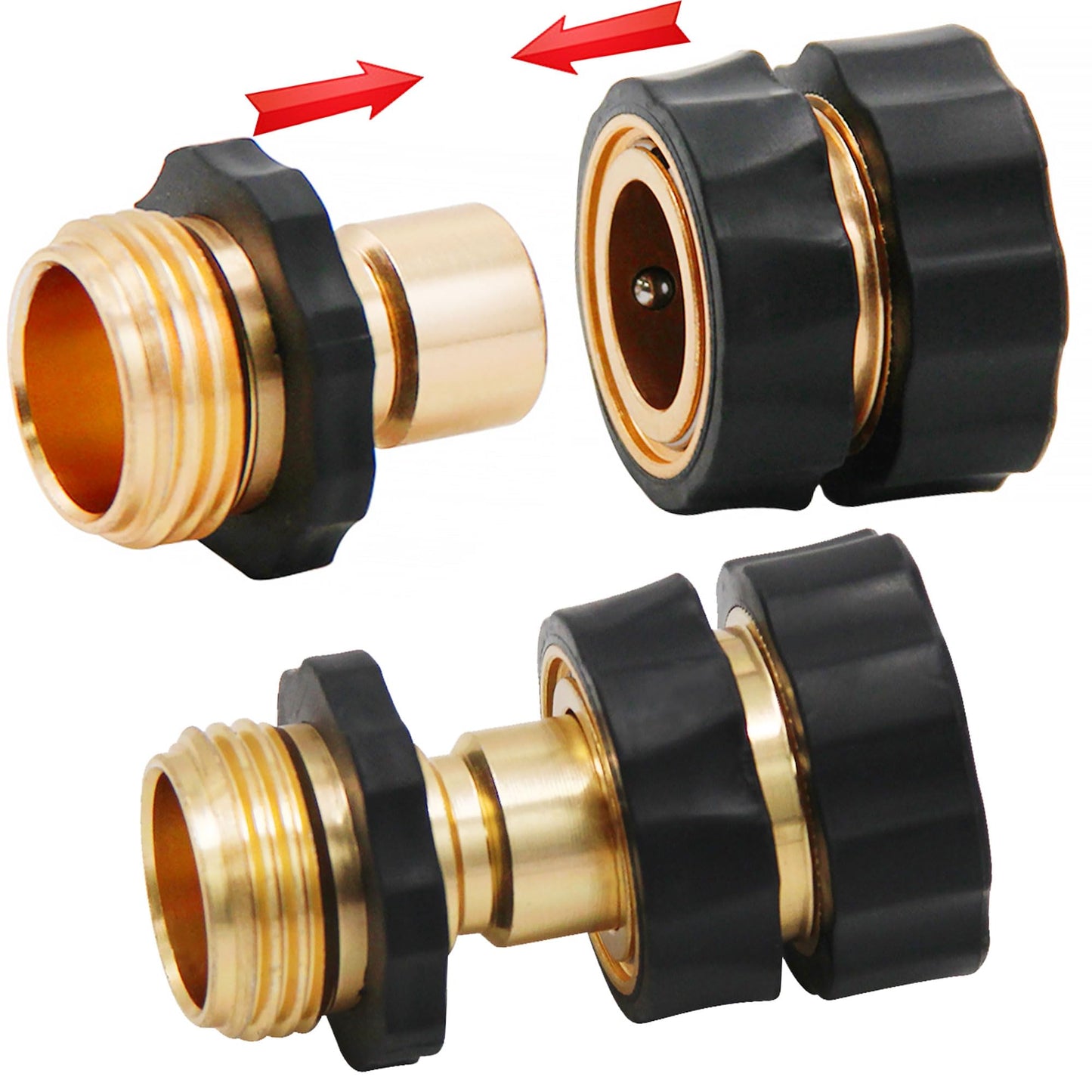 Triumpeek 3/4" Garden Hose Connector, 12 Pieces Garden Hose Quick Connect Fittings, Male and Female Quick Release Garden Hose Connector