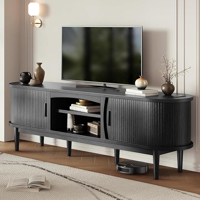 Decofy Mid Century TV Stand for TVs up to 80 Inches, Entertainment Center