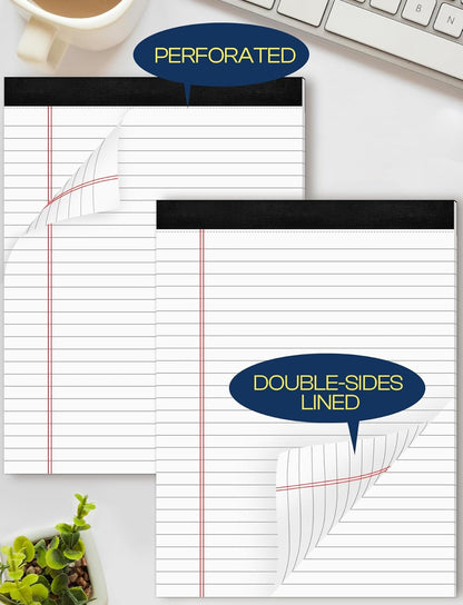 24 Pack Legal Pads 8.5 x 11 White Note Pads 8.5 x 11 Notepads 8.5 x 11 Wide Ruled White Writing Pads of Paper 8.5 x 11 Legal Notepads 8.5 x 11 White Lined Paper Pads 30 Sheets Per Legal Note Pads