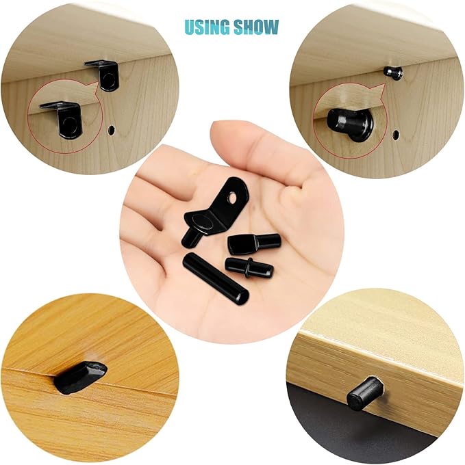 104Pcs Shelf Pins Pegs Kit, 4 Styles Shelf Support Pegs, Bookshelf Pegs