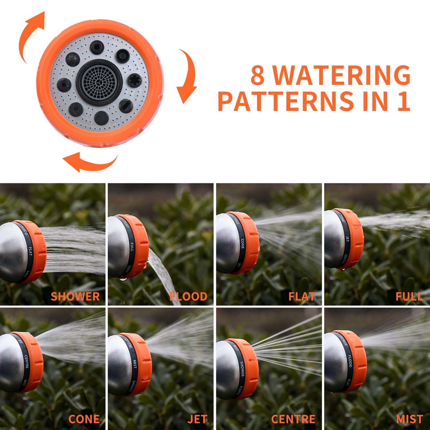 Garden Hose Nozzle,8 Patterns Hose Sprayer High Pressure,Heavy Duty Dog Wash,Metal Water Hose Nozzle with Soap Dispenser,Car Wash Foam Gun with A Car Wash Mitt