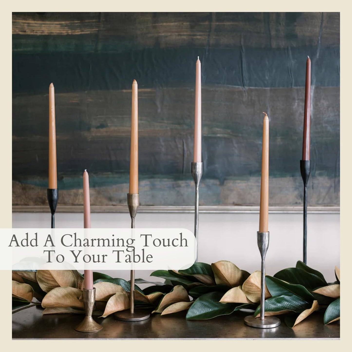 CG Hunter Candle Holder, Handcrafted Antique Pewter Iron Candlesticks Set-of-3 Taper Candlestick Holders, Taper Candle Holders for Candlesticks, Display in Entrway, Mantle, or Dining Room