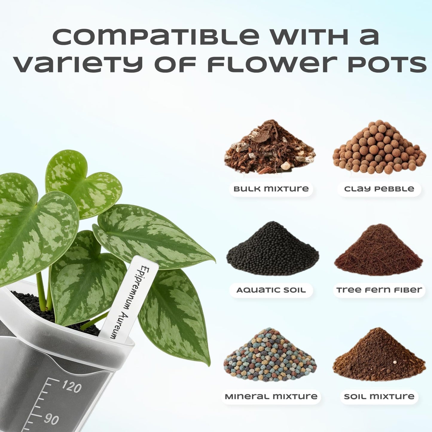 Elfgift 20 Pcs 2.5 in Small Self Watering Pots, Semi Hydroponic Reservoir with Graduated Marks and Pour Spout, Naked Root Planter with Wick for African Violet and Desk Propagation (2.5In)