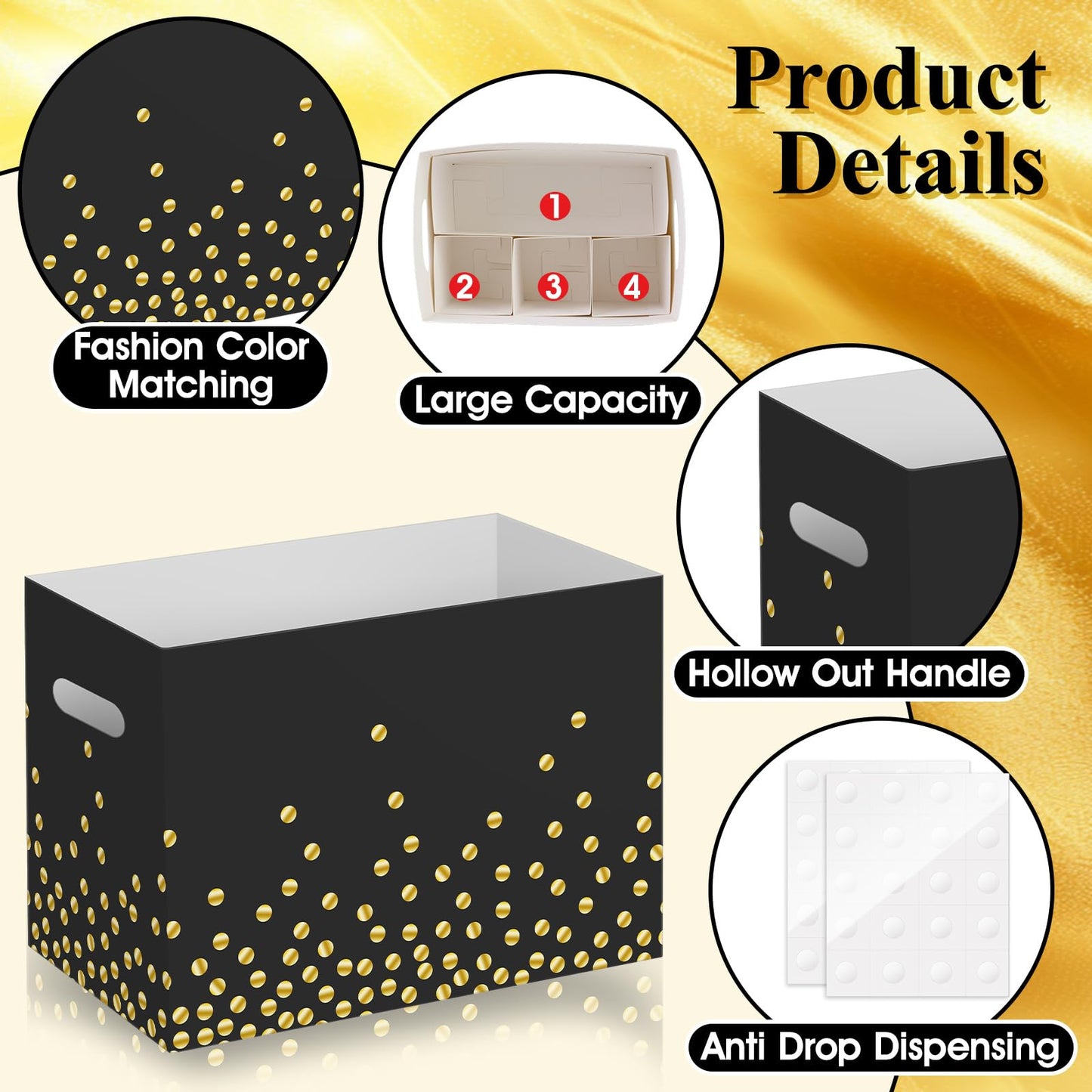 AKAIXI 2PCS Black and Gold Utensil Holder Paper Utensil Caddy for Retirement Party Supplies Cutlery Holder with Handles Black and Gold Party Favors Disposable Cutlery Caddy for Birthday Decorations