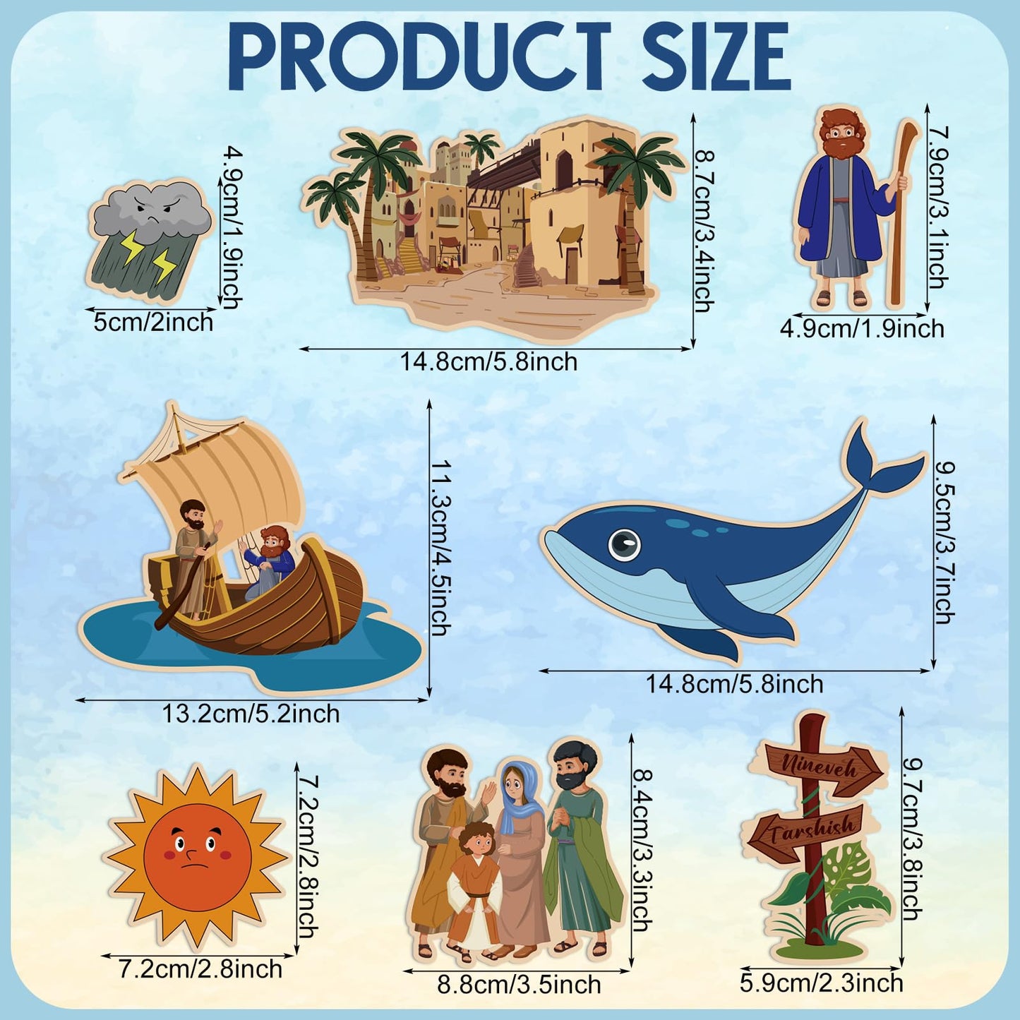WovWeave 4 Set Felt Story Board Sets for Toddler Educational Storytelling Felt Book Board Stories for Preschool Learning Classroom Activity(Religious)