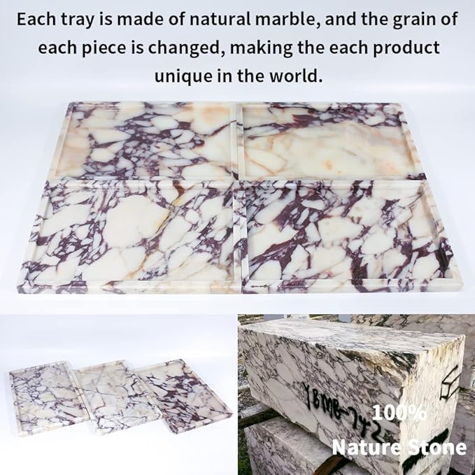Real Luxurious Natural Marble Vanity Tray Genuine Marble/Stone Storage Tray
