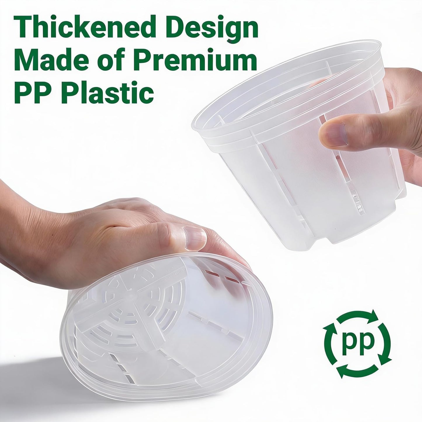 FDKYOEK 12 Pack Orchid Pots, 4/5/6 Inch Plastic Orchid Pots with Holes and Saucers, Clear Orchid Pot with Plant Stakes and Clips, Small Breathable Orchid Planter Nursery Pot for Repotting