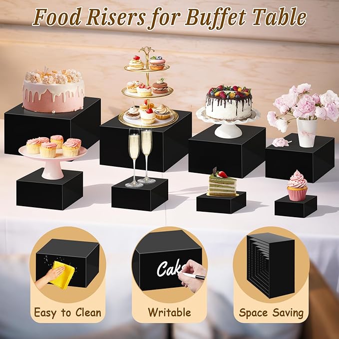 8Pcs Buffet Risers, Large Food Risers