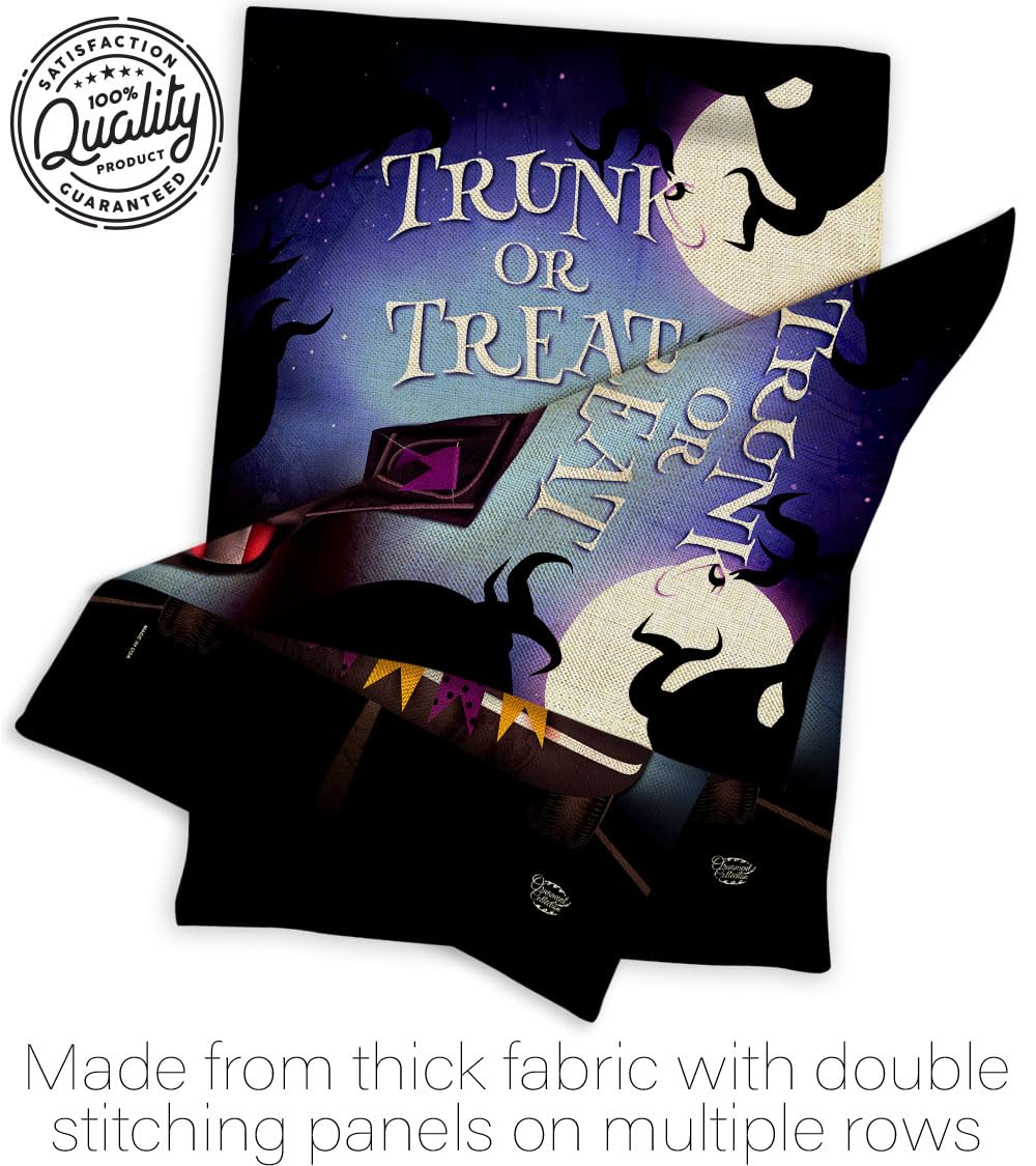 Ornament Collection Halloween 2 Pcs Banner Room Wall Art Flag Patio Lawn Garden Outdoor Indoor Tapestry Yard Grave Cemetery Signs Trunk Or Treat Front Porch Decor, Fall Gifts Made in USA