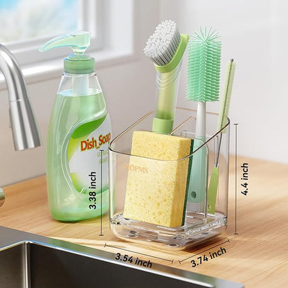 Minimalist Sponge Holder for Kitchen Sink, 3 Slots Sink Caddy