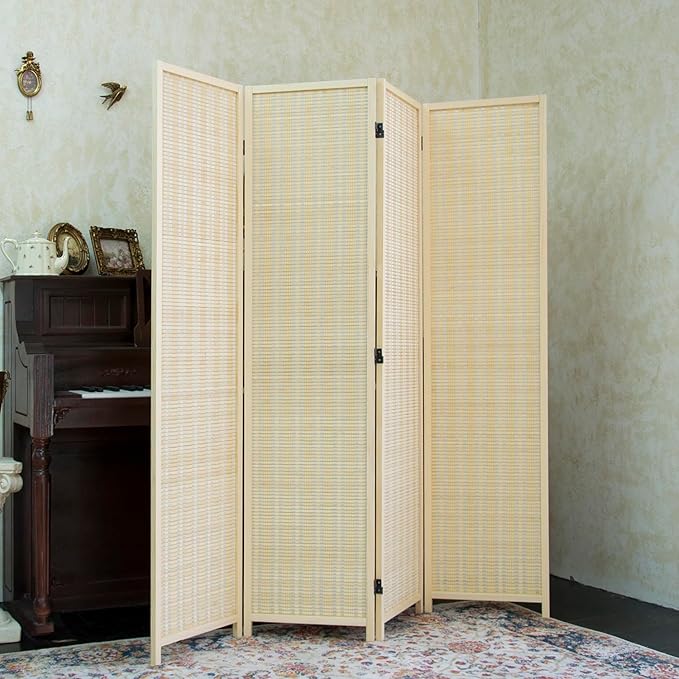 Furnnylane 4 Panel Bamboo Room Divider
