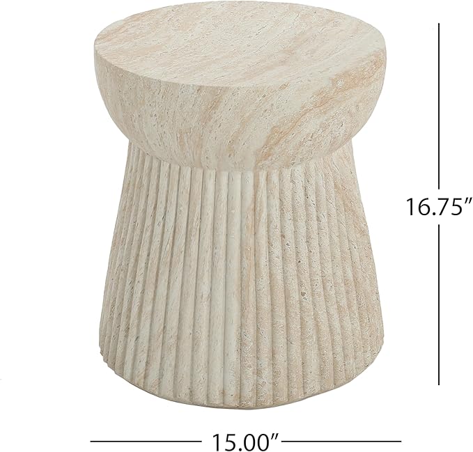 Christopher Knight Home Dila Patio Side Table, Lightweight Concrete End Table