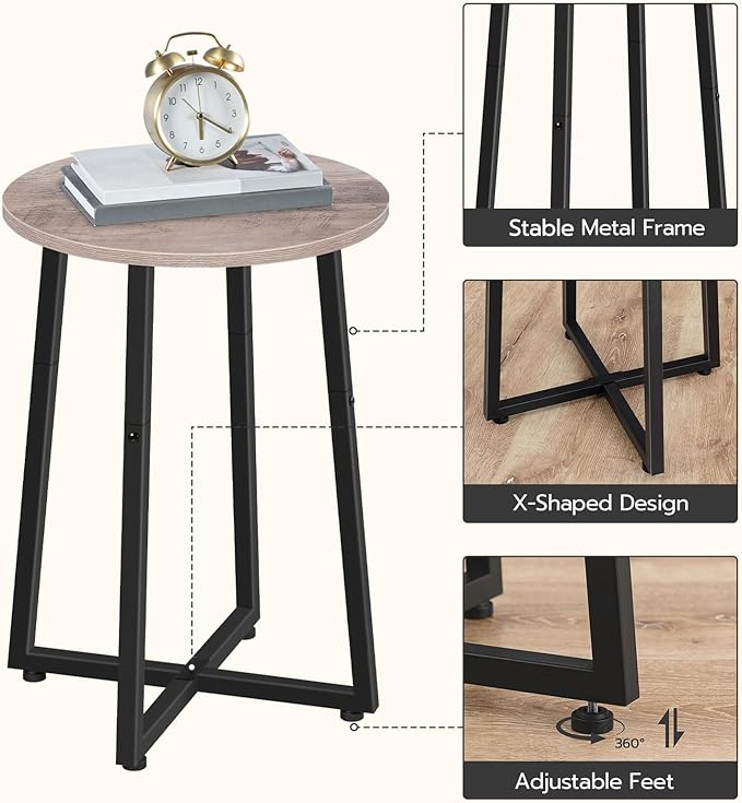 HOOBRO Side Table, Round End Accent Table
