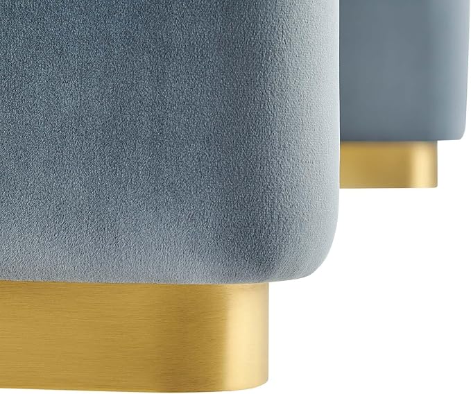 Modway EEI-6735-BRA-CAB Koda Performance Velvet Waterfall Ottoman, Brass Cadet