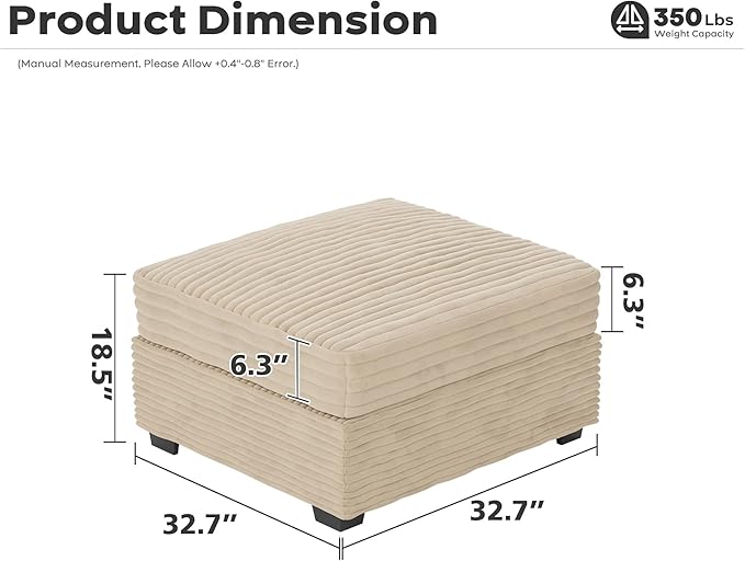 ovios 32.7 inches Ottoman Seat Module