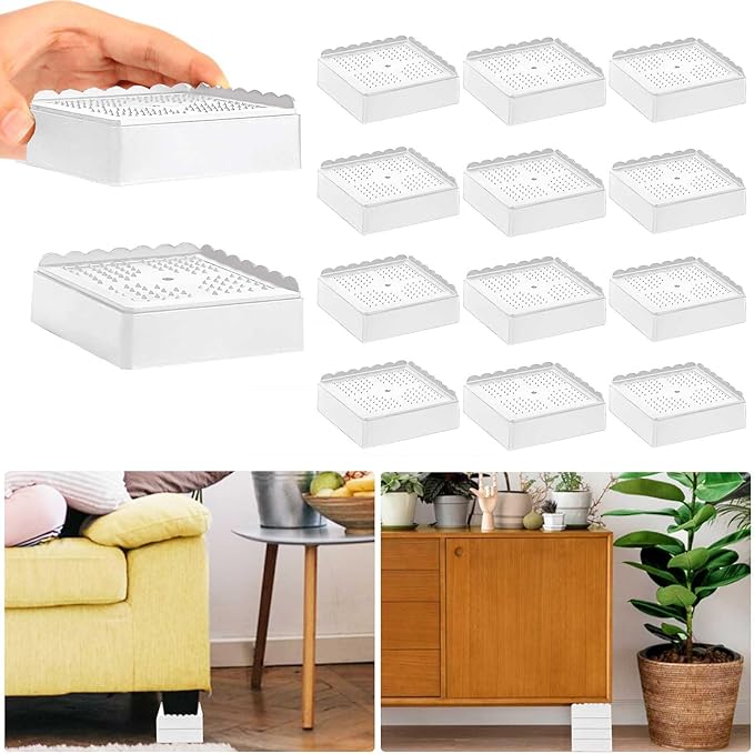 Bed Risers 1 inch, 2 inch, 3 inch, 4 inch Heavy Duty, Adjustable Furniture Riser