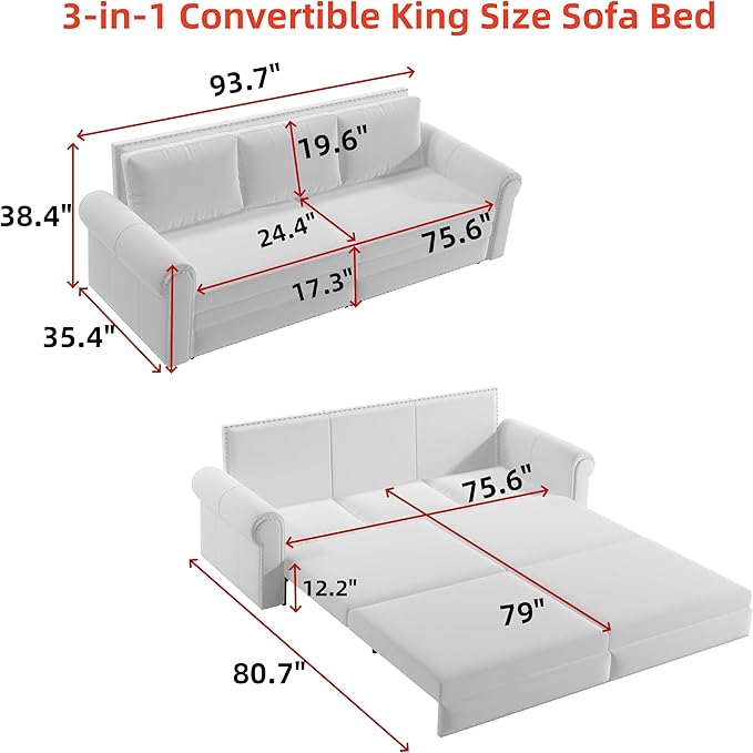 93.7" King Size Sofa Sleeper
