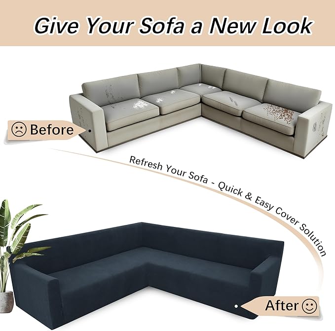 Arfntevss Stretch Sectional Couch Covers L Shaped Corner Sectional Sofa Cover