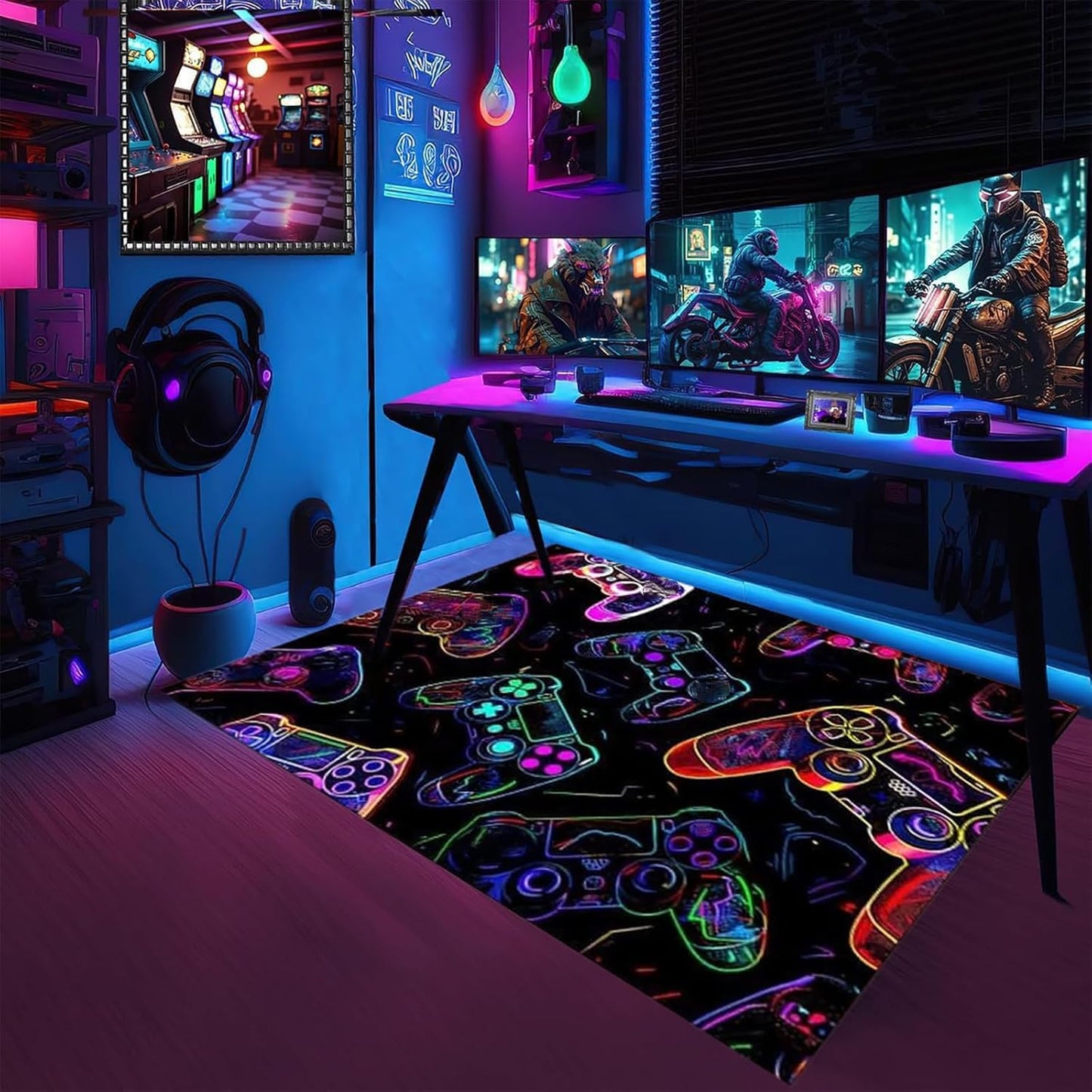 PERFECT LASER Gaming Area Rugs for Boys,Gaming Rug Boy Room Decor,Gaming Rugs for Gaming Room,Teen Game Player Video Gaming Rugs for Bedroom Living Room Playroom,Teen Game Player(47" x 31")