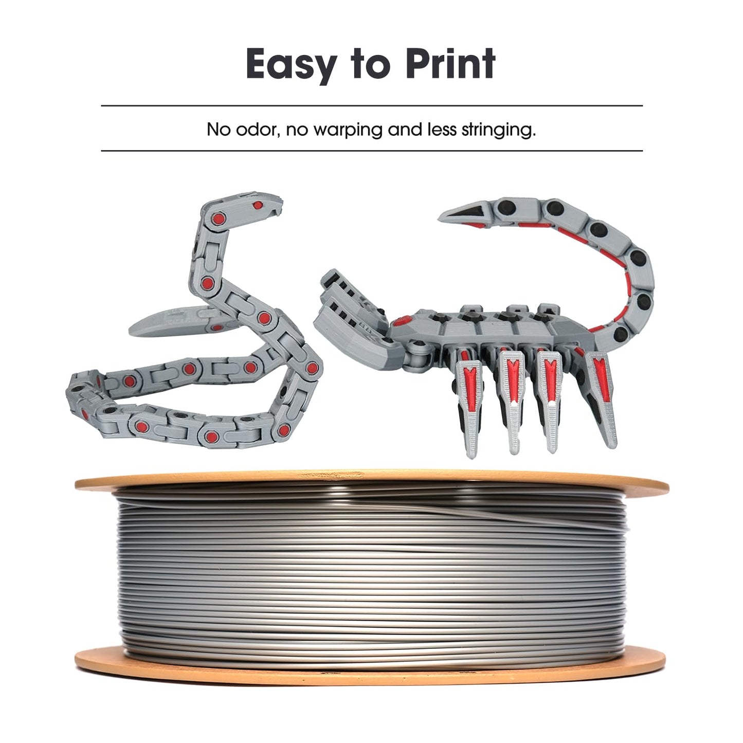 eSUN PLA Basic Filament 1.75mm, 3D Printer Filament High Speed PLA for Fast Printing, 1KG Spool (2.2 LBS) 3D Printing Filament for High Speed 3D Printers, White