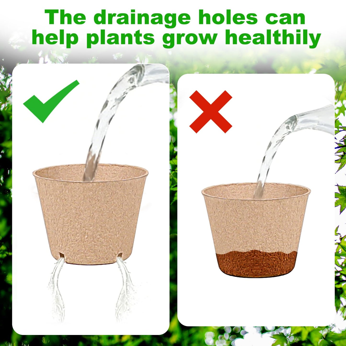 JNYONG 60 Packs 4 Inch Peat Pots,Biodegradable Pots for Seedlings with Drainage Holes, Garden Germination Nursery Pots with 50Pcs Plant Labels