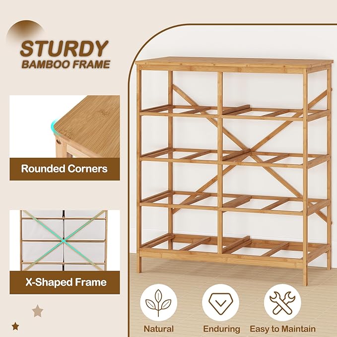 Giantex 8 Drawers Dresser for Bedroom, Bamboo Fabric Storage Tower