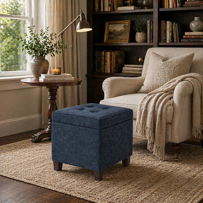 Homepop Square Tufted Storage Ottoman
