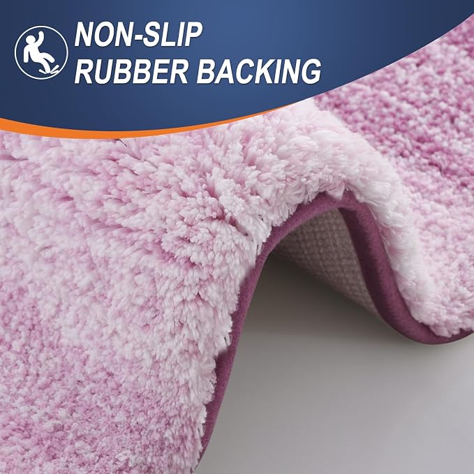 OLANLY Large Bathroom Rugs Mat 40x24, Extra Soft Absorbent Microfiber Bath Rugs, Rubber Backing, Quick Dry, Washable Bath Mat for Bathroom Floor, Tub and Shower, Home Decor Accessories, Pinkish-Purple