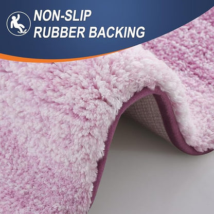 OLANLY Large Bathroom Rugs Mat 40x24, Extra Soft Absorbent Microfiber Bath Rugs, Rubber Backing, Quick Dry, Washable Bath Mat for Bathroom Floor, Tub and Shower, Home Decor Accessories, Pinkish-Purple
