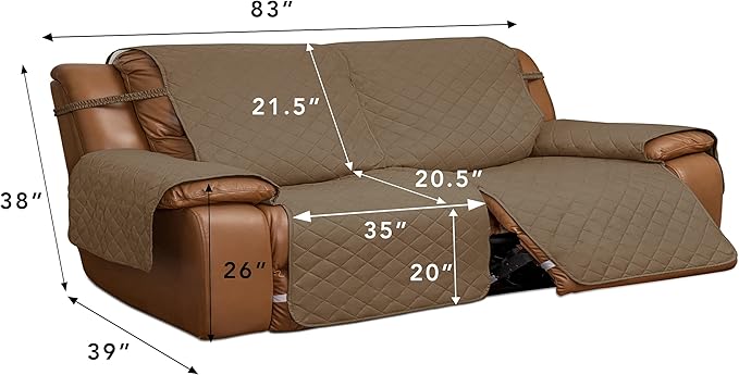 Easy-Going Oversized Loveseat Recliner Cover, Reversible Couch Cover