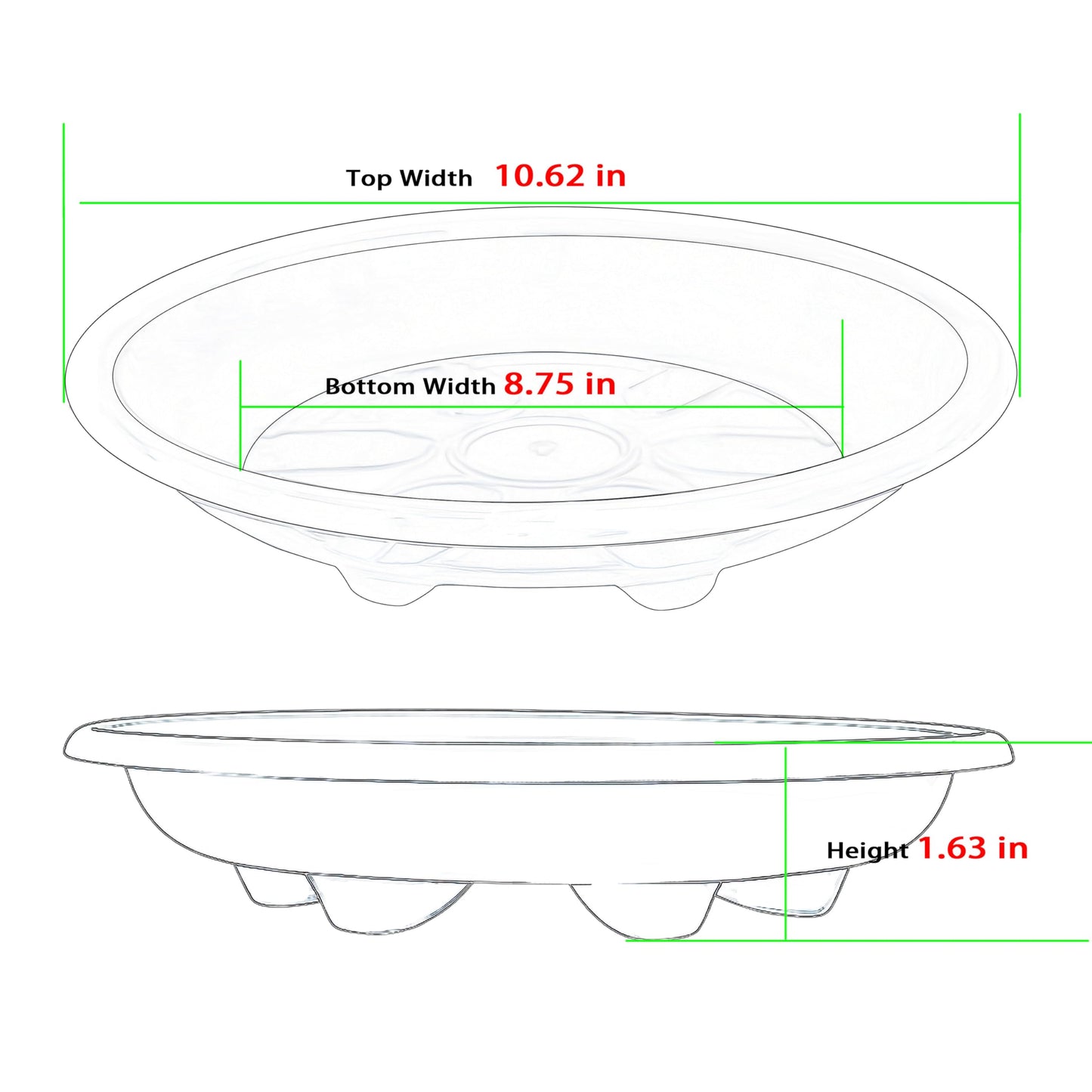 OVZILKI 2 Pack of Plant Saucer 10 inch, Large Heavy Duty Plastic Saucers Round, Plant Drip Trays for Indoors Outdoor, Plant Water Tray for Planters, Brown