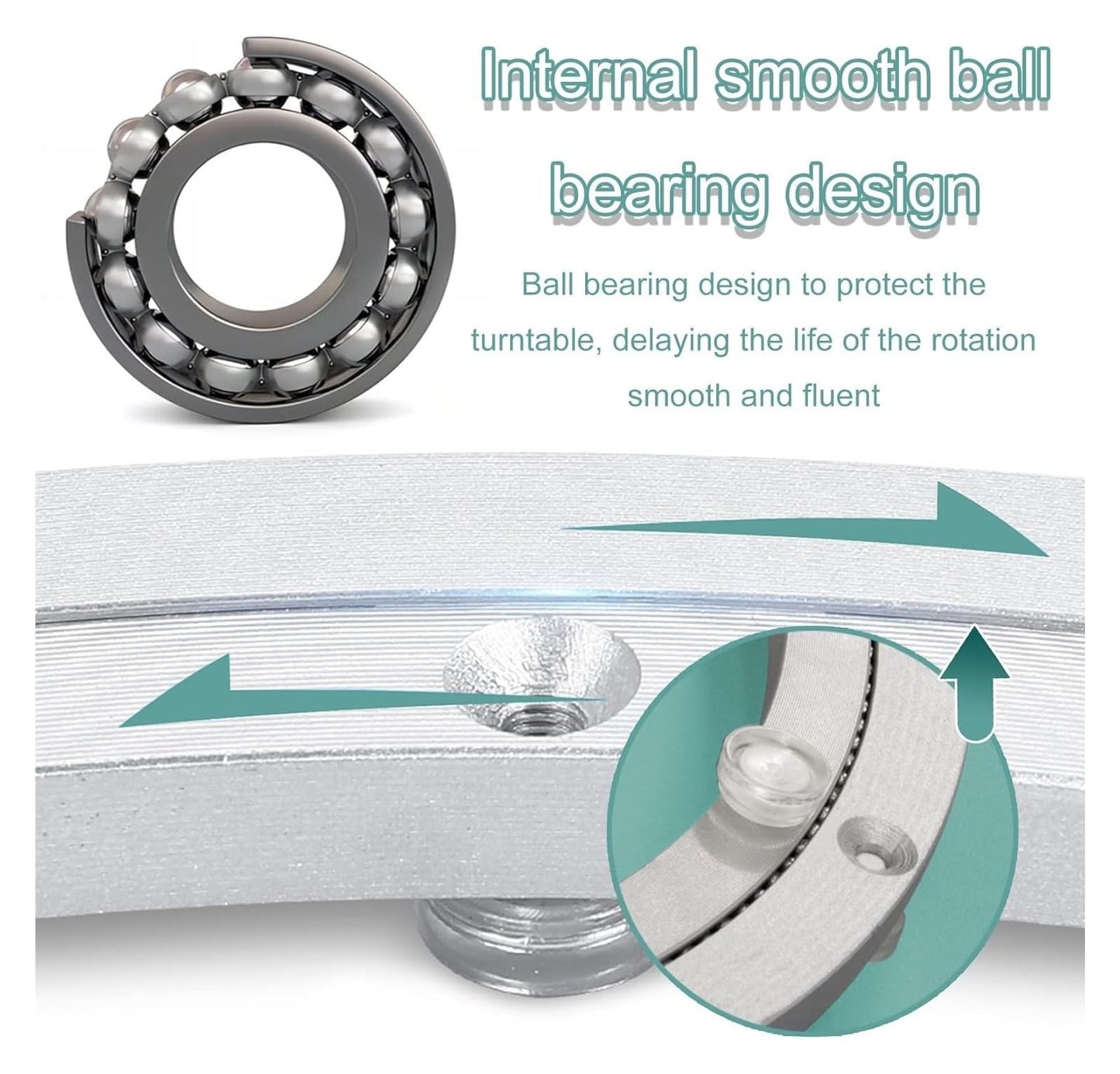 Lazy Susan，Ball Bearings， Turntable Silent Base for Round Table Hardware for Dining TV Computer Monitor Cake Stand(20cm (8inch))