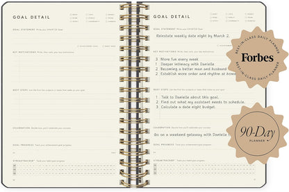 Full Focus Leather Coil Planner by Michael Hyatt - The #1 Daily Planner to Set Annual Goals, Increase Focus, Eliminate Overwhelm, and Achieve Your Biggest Goals - Hardcover (Gray)