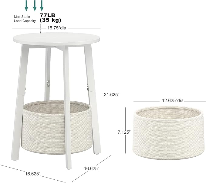 sthmec Small Round Side End Table Set of 2
