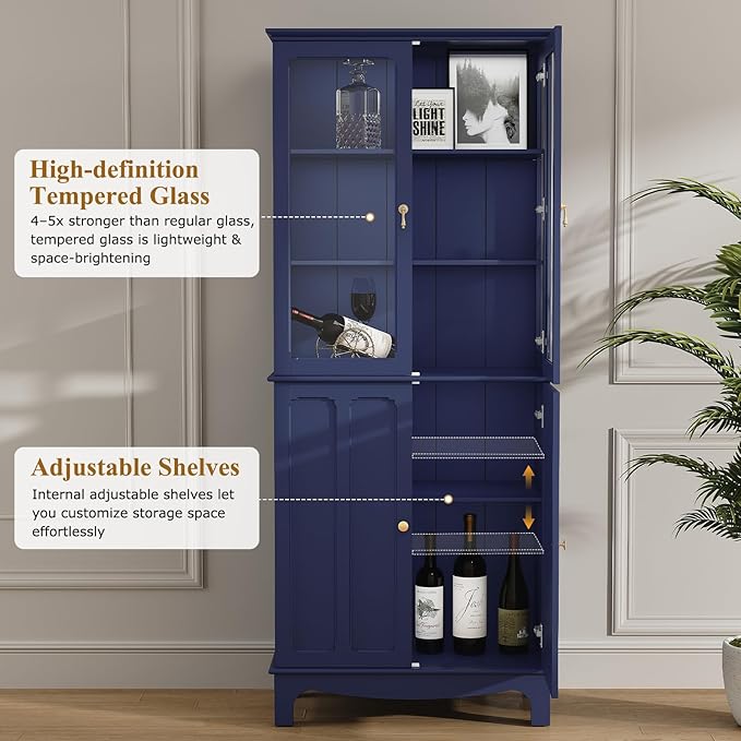 ARTPOWER 72" Freestanding Kitchen Pantry Storage Sideboard, Classical Tall